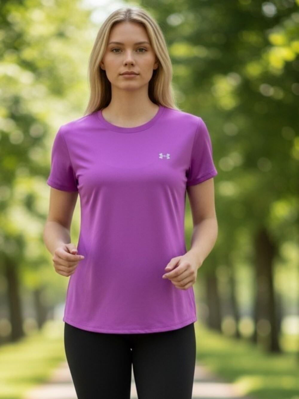 UNDERARMOUR Violet Short Sleeve Size Large